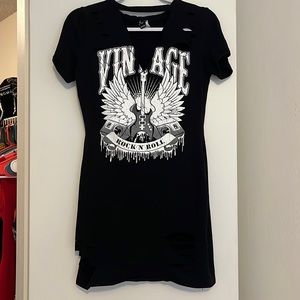 Black Distressed Mini Dress